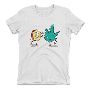 420 Bitcoin Womens T-Shirt in White color